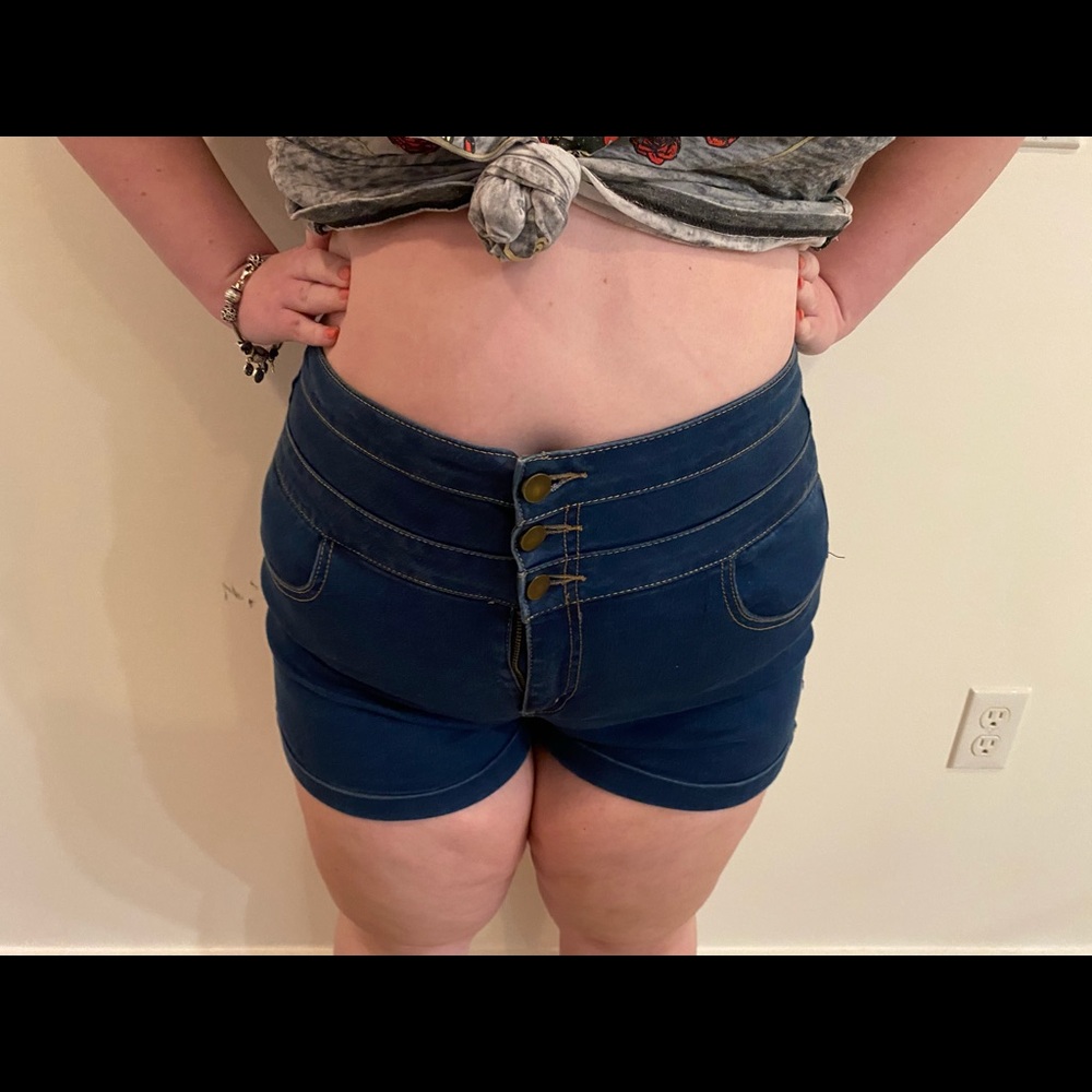 Triple Buttonfly Denim Shorts Juniors